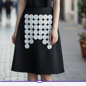 Mignon Doo A Line Skirt Women's Sz Medium Black With Large Sequins